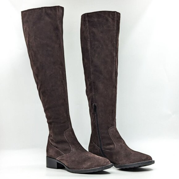 Born Women Borman Over The Knee Grey Suede Waterproof Tall Boots size 6.5 - Picture 1 of 10